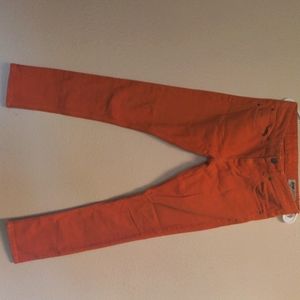 Orange super skinny jeans